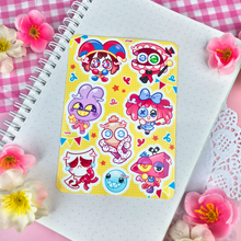 Load image into Gallery viewer, Digital Circus - Kiss Cut - Sticker Sheet - Vinyl Stickers