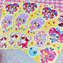 Load image into Gallery viewer, Digital Circus - Kiss Cut - Sticker Sheet - Vinyl Stickers
