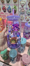 Load image into Gallery viewer, Critical Role: Mighty Nein Glass Cup | 16oz with Plastic Lid and straw | Gradient Glass Cup