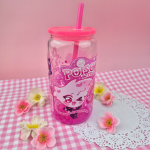 Load image into Gallery viewer, Angel Dust Poison Bottle Glass Cup | 16oz with Plastic Lid and straw | Gradient Glass Cup