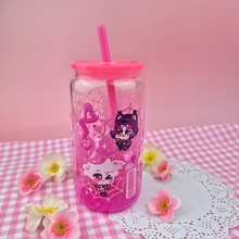 Load image into Gallery viewer, Angel Dust Poison Bottle Glass Cup | 16oz with Plastic Lid and straw | Gradient Glass Cup