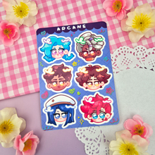 Load image into Gallery viewer, Arcane - Chibis - Kiss Cut - Sticker Sheet - Vinyl Stickers
