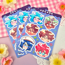 Load image into Gallery viewer, Arcane - Chibis - Kiss Cut - Sticker Sheet - Vinyl Stickers