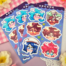 Load image into Gallery viewer, Arcane - Chibis - Kiss Cut - Sticker Sheet - Vinyl Stickers