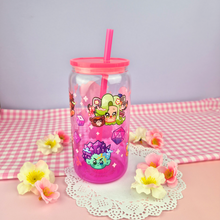 Load image into Gallery viewer, Critical Role: Bells Hells Glass Cup | 16oz with Plastic Lid and straw | Gradient Glass Cup