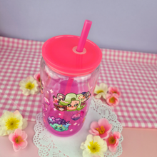 Load image into Gallery viewer, Critical Role: Bells Hells Glass Cup | 16oz with Plastic Lid and straw | Gradient Glass Cup