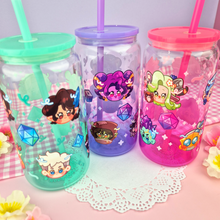 Load image into Gallery viewer, Critical Role: Bells Hells Glass Cup | 16oz with Plastic Lid and straw | Gradient Glass Cup