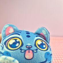 Load image into Gallery viewer, Derpy Tiger Mochi Plush Keychain Bag Charm (HE SQUEAKS!)