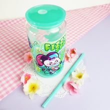 Load image into Gallery viewer, Fizzy Soda Glass Cup | 16oz with Plastic Lid and straw | Gradient Glass Cup