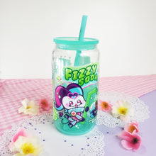 Load image into Gallery viewer, Fizzy Soda Glass Cup | 16oz with Plastic Lid and straw | Gradient Glass Cup