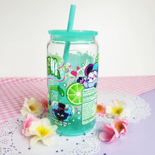 Load image into Gallery viewer, Fizzy Soda Glass Cup | 16oz with Plastic Lid and straw | Gradient Glass Cup