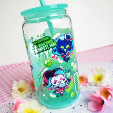 Load image into Gallery viewer, Fizzy Soda Glass Cup | 16oz with Plastic Lid and straw | Gradient Glass Cup