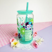 Load image into Gallery viewer, Fizzy Soda Glass Cup | 16oz with Plastic Lid and straw | Gradient Glass Cup