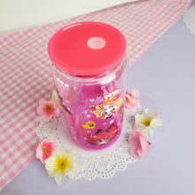 Load image into Gallery viewer, Hazbin Hotel Glass Cup | 16oz with Plastic Lid and straw | Gradient Glass Cup