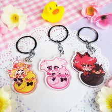 Load image into Gallery viewer, Hazbin - Angel Dust Ducky - Mini Lanyard + Acrylic Keychain Set