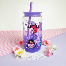 Load image into Gallery viewer, Helluva Boss Glass Cup | 16oz with Plastic Lid and straw | Gradient Glass Cup