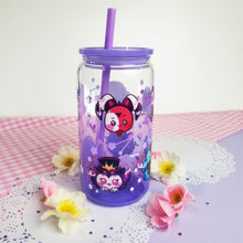 Load image into Gallery viewer, Helluva Boss Glass Cup | 16oz with Plastic Lid and straw | Gradient Glass Cup