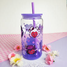 Load image into Gallery viewer, Helluva Boss Glass Cup | 16oz with Plastic Lid and straw | Gradient Glass Cup