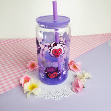 Load image into Gallery viewer, Helluva Boss Glass Cup | 16oz with Plastic Lid and straw | Gradient Glass Cup