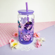 Load image into Gallery viewer, Helluva Boss Glass Cup | 16oz with Plastic Lid and straw | Gradient Glass Cup