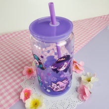 Load image into Gallery viewer, Helluva Boss Glass Cup | 16oz with Plastic Lid and straw | Gradient Glass Cup