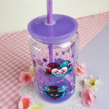 Load image into Gallery viewer, Helluva Boss Glass Cup | 16oz with Plastic Lid and straw | Gradient Glass Cup