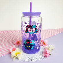 Load image into Gallery viewer, Helluva Boss Glass Cup | 16oz with Plastic Lid and straw | Gradient Glass Cup