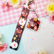 Load image into Gallery viewer, Genshin Impact - Hu Tao - Mini Lanyard + Acrylic Keychain Set