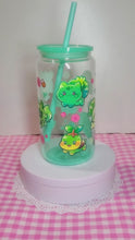 Load and play video in Gallery viewer, Grass Starters Glass Cup | 16oz with Plastic Lid and straw | Gradient Glass Cup