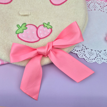 Load image into Gallery viewer, Strawberry Cow Beret - Cute Kawaii Pastel Embroidered 90% Wool Beret