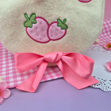 Load image into Gallery viewer, Strawberry Cow Beret - Cute Kawaii Pastel Embroidered 90% Wool Beret