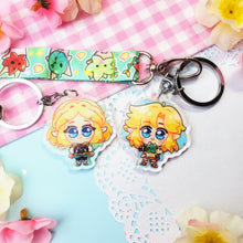Load image into Gallery viewer, TOTK Zelda + Link + Korok - Mini Lanyard + Acrylic Keychain Set