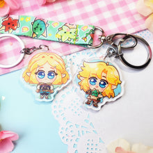 Load image into Gallery viewer, TOTK Zelda + Link + Korok - Mini Lanyard + Acrylic Keychain Set