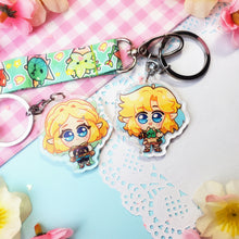 Load image into Gallery viewer, TOTK Zelda + Link + Korok - Mini Lanyard + Acrylic Keychain Set