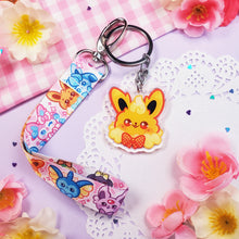 Load image into Gallery viewer, Cute Eeveelutions - Mini Lanyard + Keychain Set