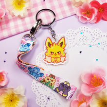 Load image into Gallery viewer, Cute Eeveelutions - Mini Lanyard + Keychain Set