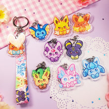 Load image into Gallery viewer, Cute Eeveelutions - Mini Lanyard + Keychain Set