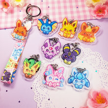 Load image into Gallery viewer, Cute Eeveelutions - Mini Lanyard + Keychain Set