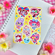 Load image into Gallery viewer, Digital Circus - Kiss Cut - Sticker Sheet - Vinyl Stickers
