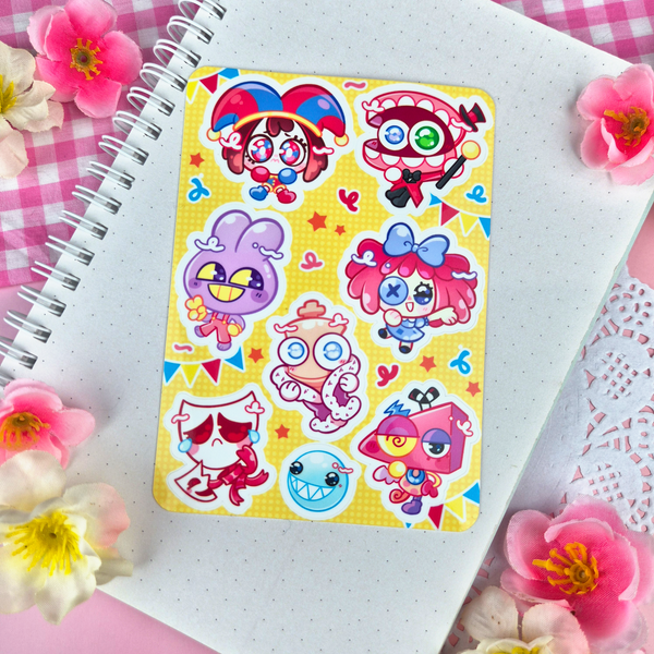 Digital Circus - Kiss Cut - Sticker Sheet - Vinyl Stickers