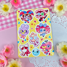 Load image into Gallery viewer, Digital Circus - Kiss Cut - Sticker Sheet - Vinyl Stickers
