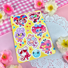 Load image into Gallery viewer, Digital Circus - Kiss Cut - Sticker Sheet - Vinyl Stickers
