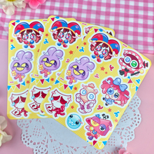 Load image into Gallery viewer, Digital Circus - Kiss Cut - Sticker Sheet - Vinyl Stickers
