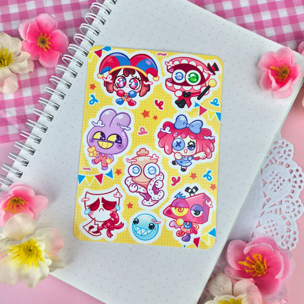 Digital Circus - Kiss Cut - Sticker Sheet - Vinyl Stickers