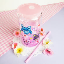 Load image into Gallery viewer, Eeveelutions Glass Cup | 16oz with Plastic Lid and straw | Gradient Glass Cup
