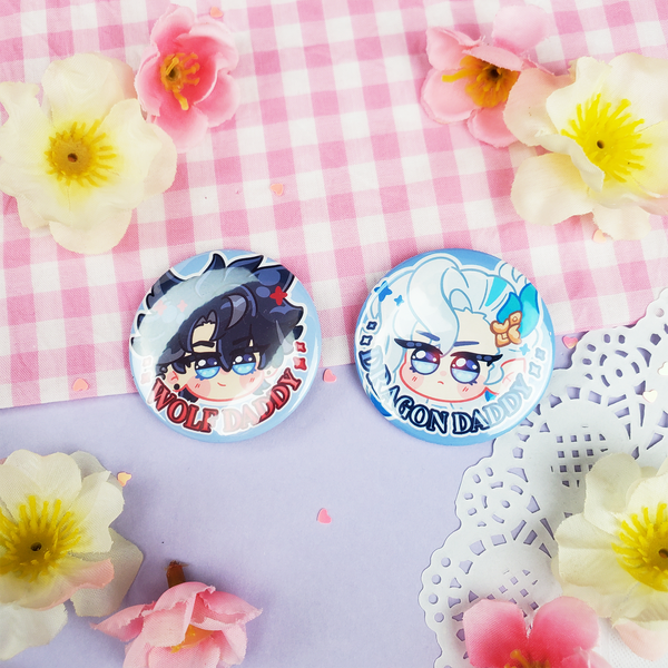 Genshin Impact | Fontaine Badges | Neuvillette + Wriothesley