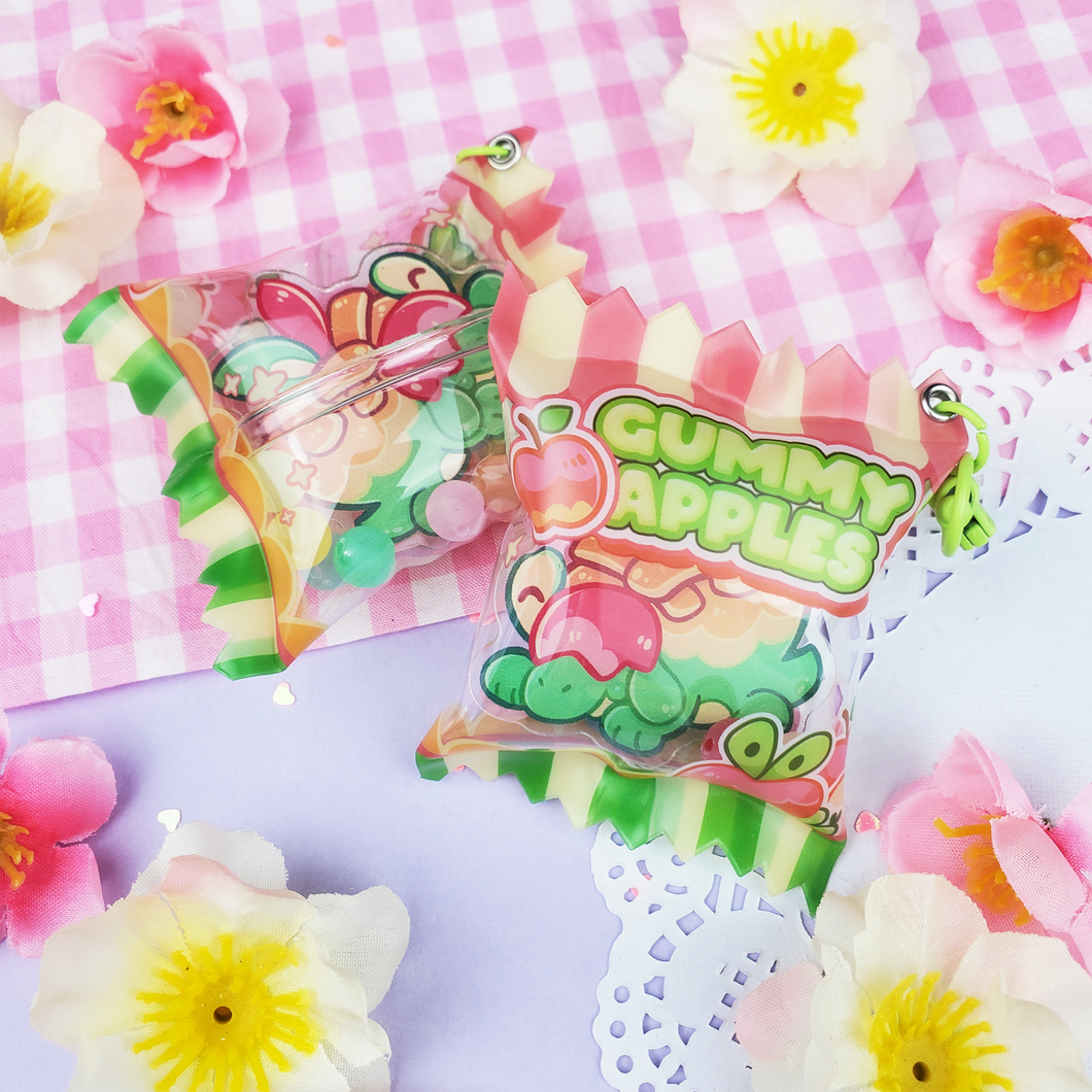 Gummy Appletuns - Candy Shaker Bag - Acrylic Charms/Keychains