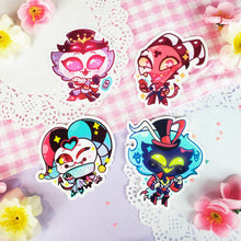 Load image into Gallery viewer, Helluva Boss - Blitzo + Stolas + Fizz - Chibi - Stickers, Die Cut Stickers
