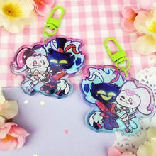 Load image into Gallery viewer, Helluva Boss - Blitzo + Stolas - Fizz + Asmodeus- Acrylic Charms/Keychains
