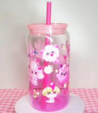 Load image into Gallery viewer, Fairy Type Glass Cup | 16oz with Plastic Lid and straw | Gradient Glass Cup
